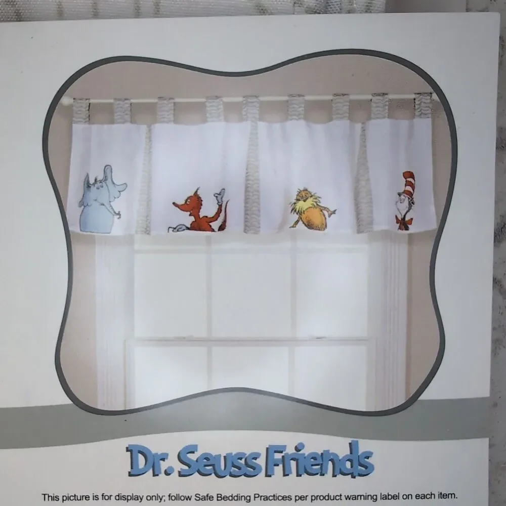 Dr. Seuss Friends Nursery Valance Set of Two Trend Lab 56x15 New Sealed